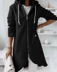 Women's Soft Hooded Jacket with Pockets – Cozy Winter Coat for Casual Outings and Comfort 0