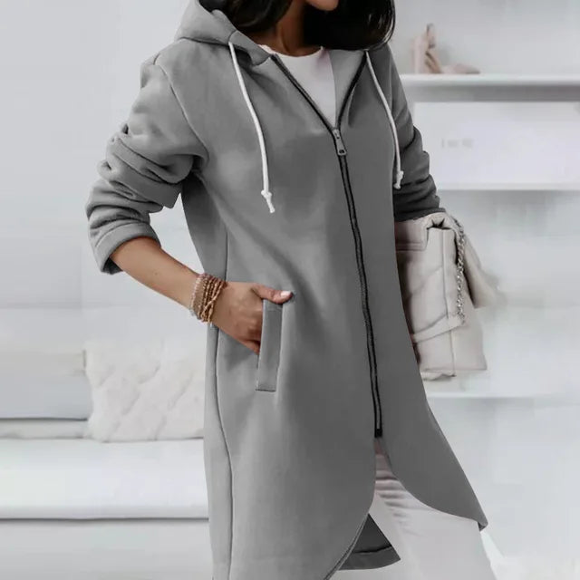 Women's Soft Hooded Jacket with Pockets – Cozy Winter Coat for Casual Outings and Comfort 3