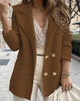 Women’s Tailored Double-Breasted Jacket with Ribbed Texture and Lapel Collar 5