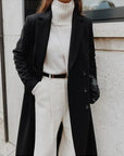 Women's Tailored Wool Coat, Double Breasted Full Length with Notched Lapel - Winter Coats for Women 0