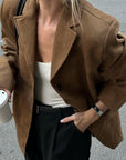 Women's Vintage Brown Leather Suede Jacket – Demi-Season Autumn Winter Outerwear 5