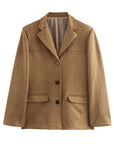 Women's Vintage Brown Leather Suede Jacket – Demi-Season Autumn Winter Outerwear 6