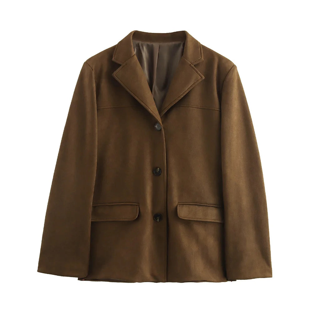 Women&#39;s Vintage Brown Leather Suede Jacket – Demi-Season Autumn Winter Outerwear 7
