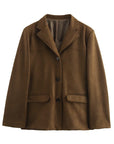 Women's Vintage Brown Leather Suede Jacket – Demi-Season Autumn Winter Outerwear 7