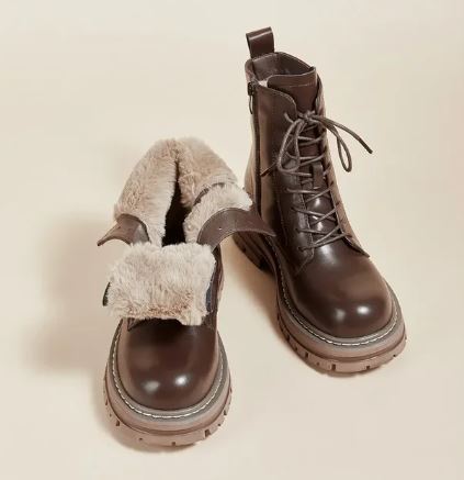 Women's Waterproof Fur Boots with Anti-Slip Sole – Winter Comfort Footwear 1