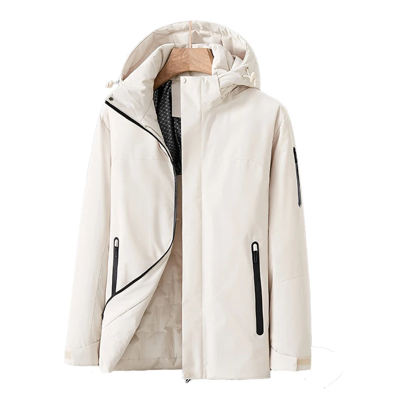 Women&#39;s Waterproof Quilted Jacket with Detachable Hood – Windproof Winter Coat for Outdoor Activities 10