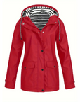 Women's Waterproof Raincoat with Adjustable Hood – Mid-Length Relaxed Fit Outdoor Jacket 1