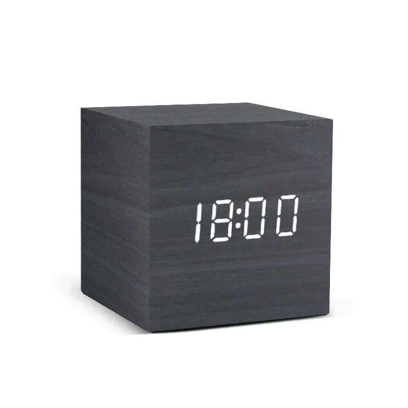 WoodAura | Modern Elegant Digital Alarm Clock with Temperature Display 2