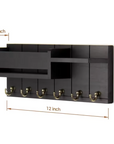 WoodCraft | Stylish Solid Wood Wall Organizer with Hooks and Shelves 7