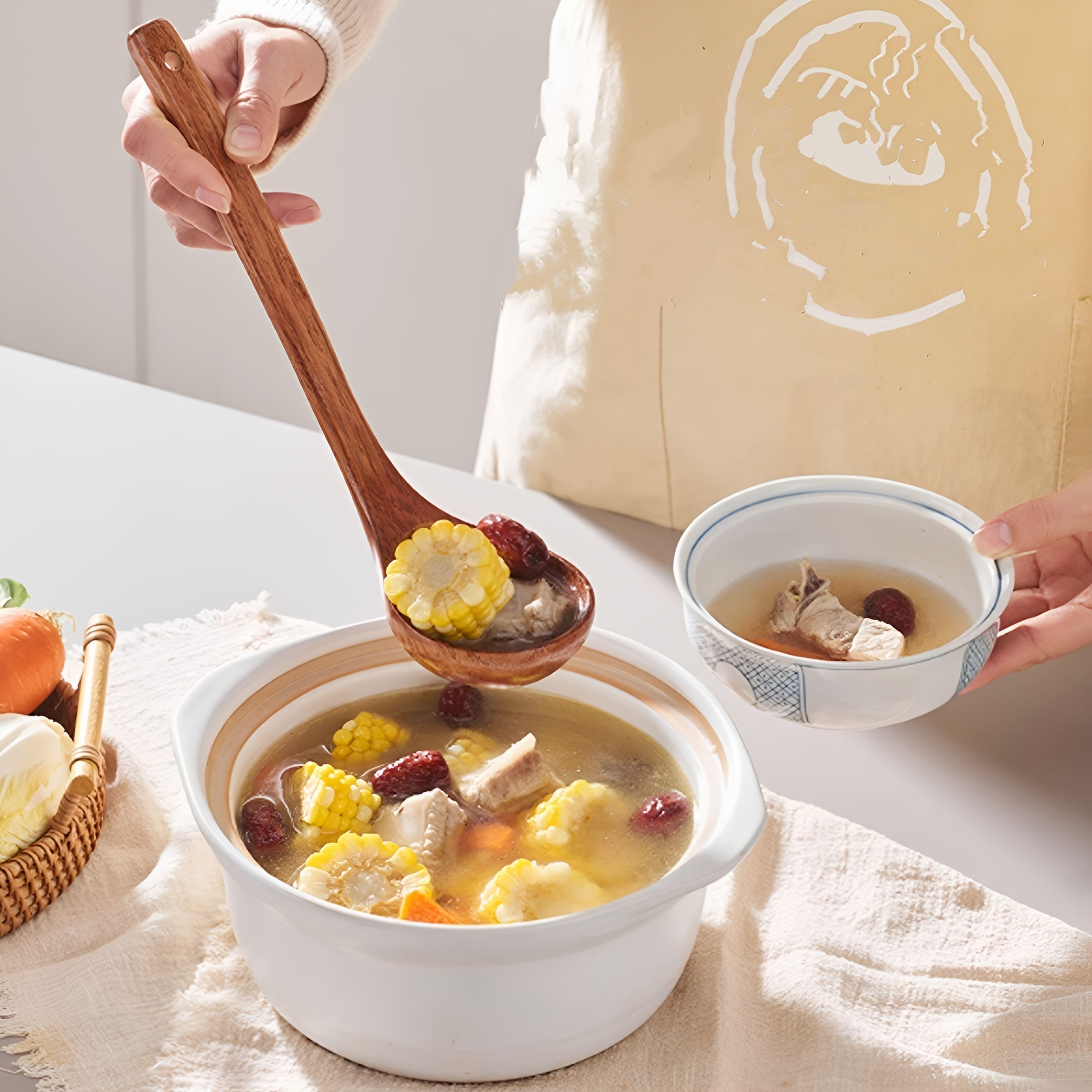 WoodCrafte | Premium Wooden Cooking Utensil Set for Non-Stick Cookware 4