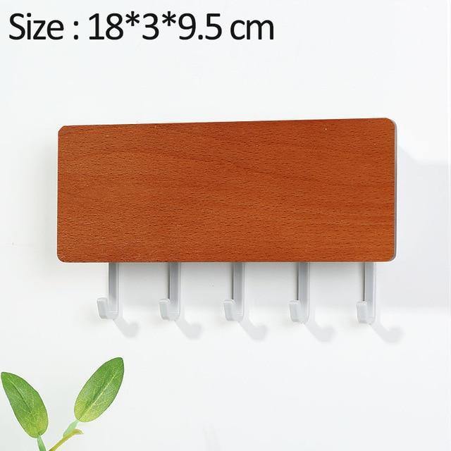 WoodenElegance | Stylish Modern Key Holder for Wall with Colorful Hooks 11