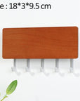 WoodenElegance | Stylish Modern Key Holder for Wall with Colorful Hooks 11