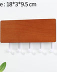 WoodenElegance | Stylish Modern Key Holder for Wall with Colorful Hooks 14