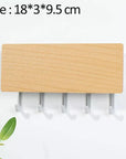 WoodenElegance | Stylish Modern Key Holder for Wall with Colorful Hooks 3