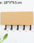 WoodenElegance | Stylish Modern Key Holder for Wall with Colorful Hooks 5