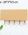 WoodenElegance | Stylish Modern Key Holder for Wall with Colorful Hooks 6