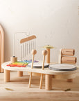 Wooden Music Table for Kids - Educational Musical Instrument with Drums, Xylophone, and Rattles 0