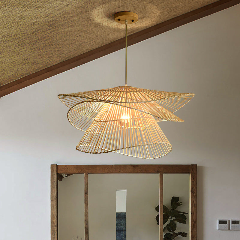 Woodhaven | Refined Rattan Wooden Hanging Lamp 1
