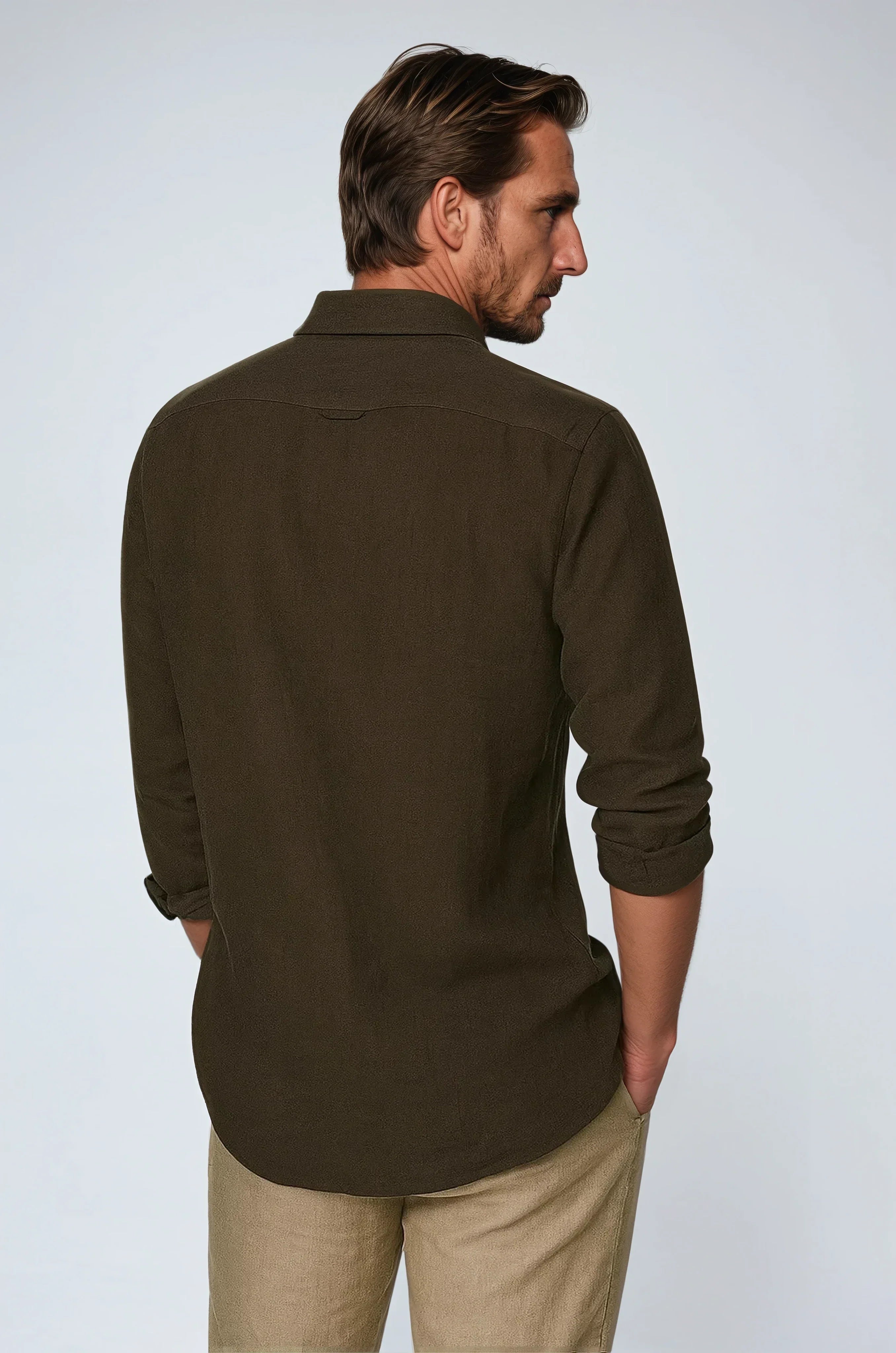 Ethan | Classic Casual White Linen Shirt 2