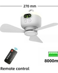 LED Night Light Ceiling Fan for Camping and Portable Use