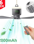 LED Night Light Ceiling Fan for Camping and Portable Use