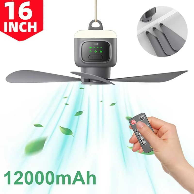 LED Night Light Ceiling Fan for Camping and Portable Use