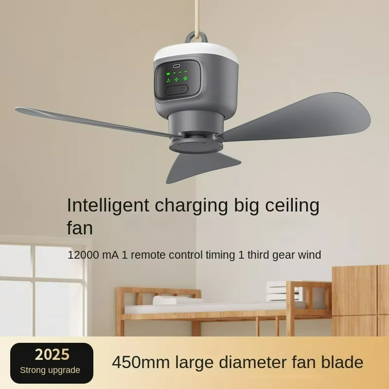 LED Night Light Ceiling Fan for Camping and Portable Use