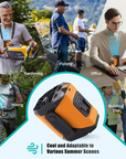 Wearable Waist Fan with Power Bank Function and Flashlight