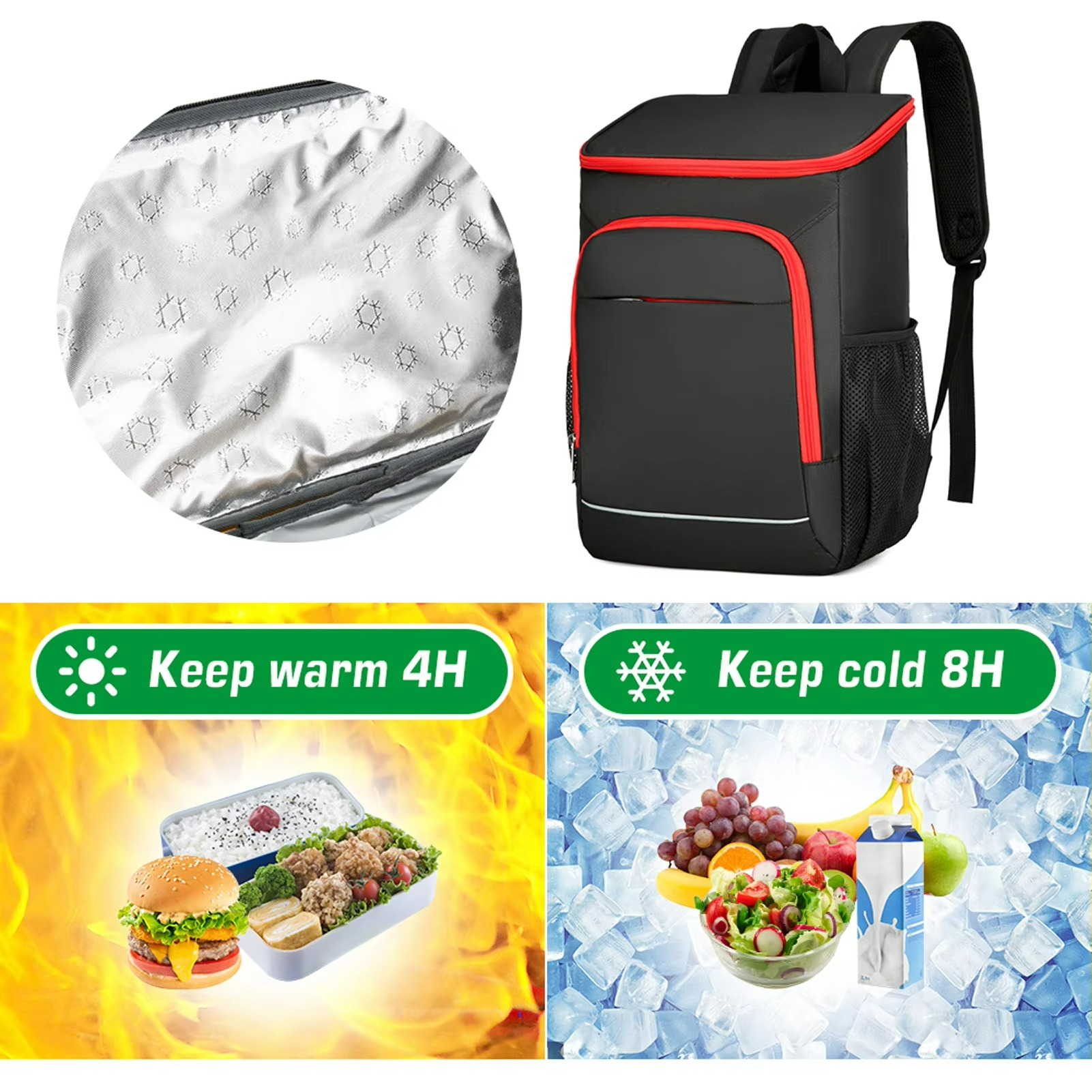 Picnic and Camping Backpack with Insulated Cooler for Hiking