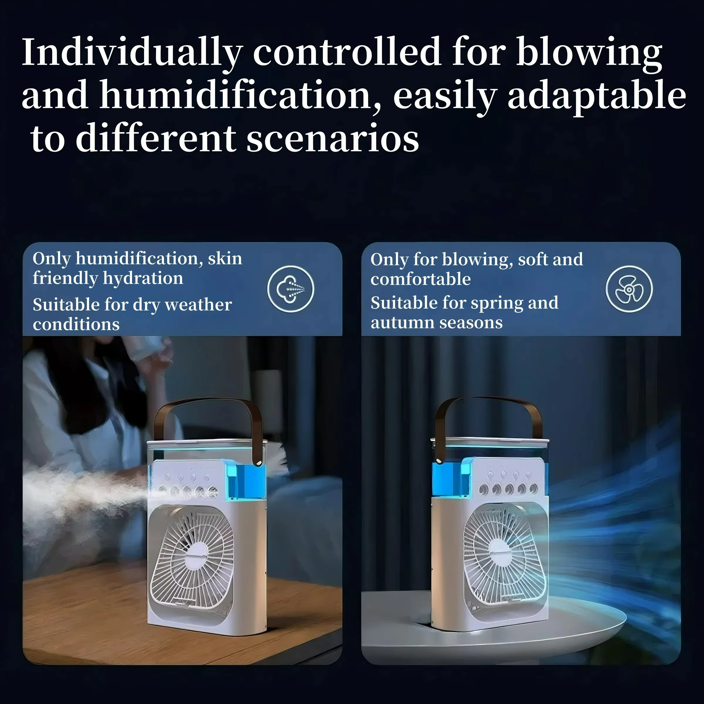 Portable Cooling Fan with Three in One Air Cooler Design