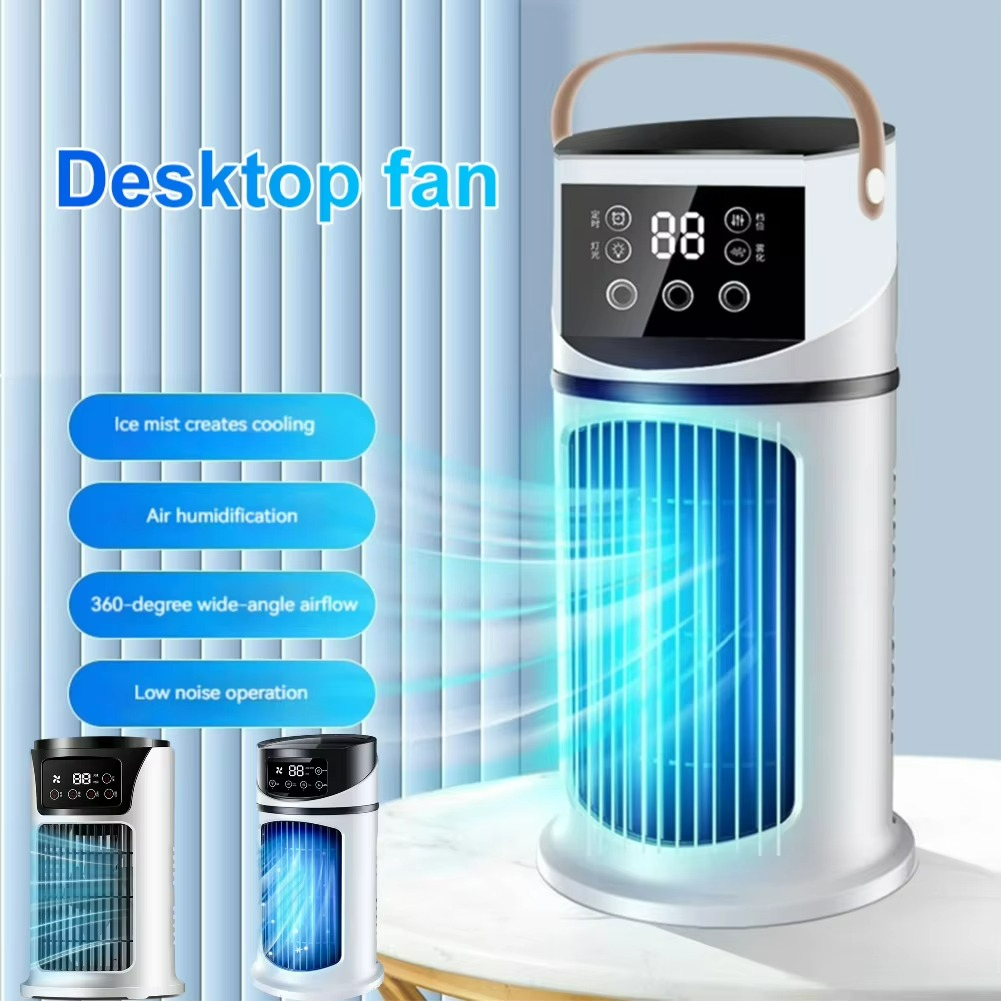 Portable Water-Cooled Fan with Humidifier for Indoor Spaces