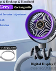 Portable Octopus Fan Handheld Design with USB Rechargeable Battery