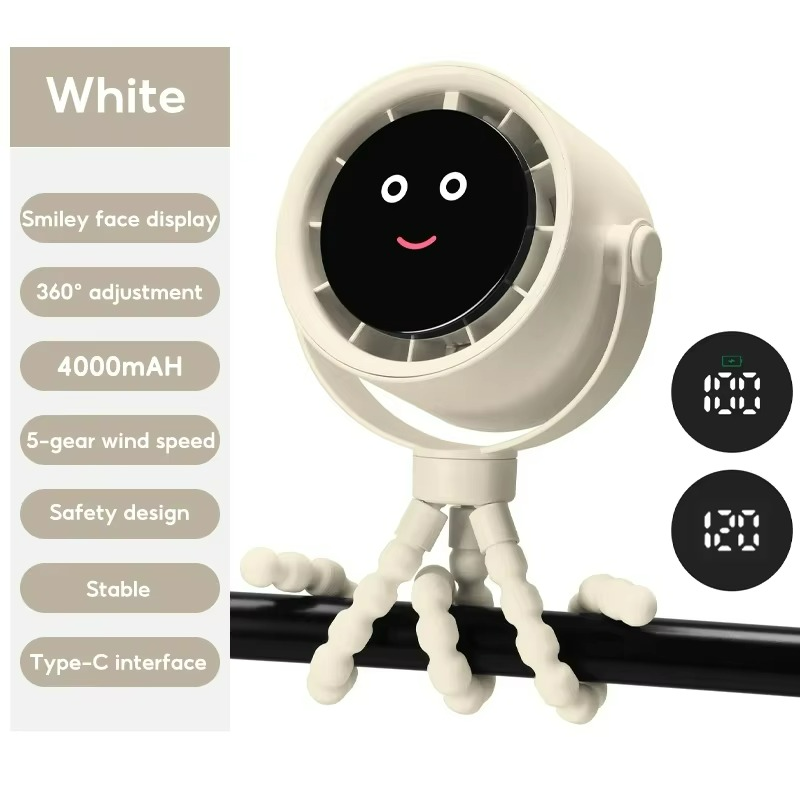 Portable Octopus Fan Handheld Design with USB Rechargeable Battery