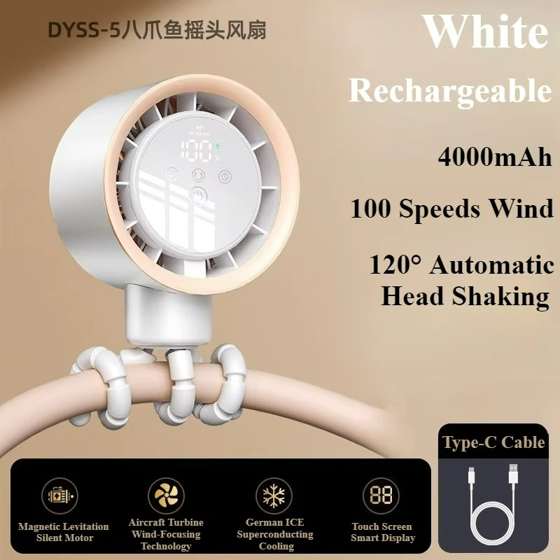 Portable Octopus Fan Handheld Design with USB Rechargeable Battery