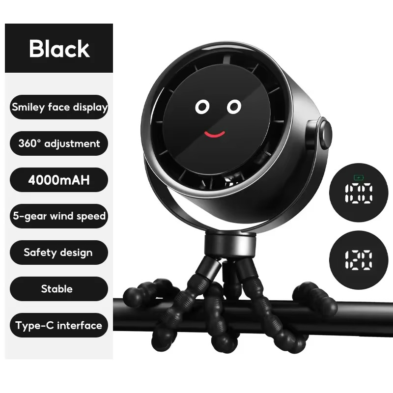 Portable Octopus Fan Handheld Design with USB Rechargeable Battery