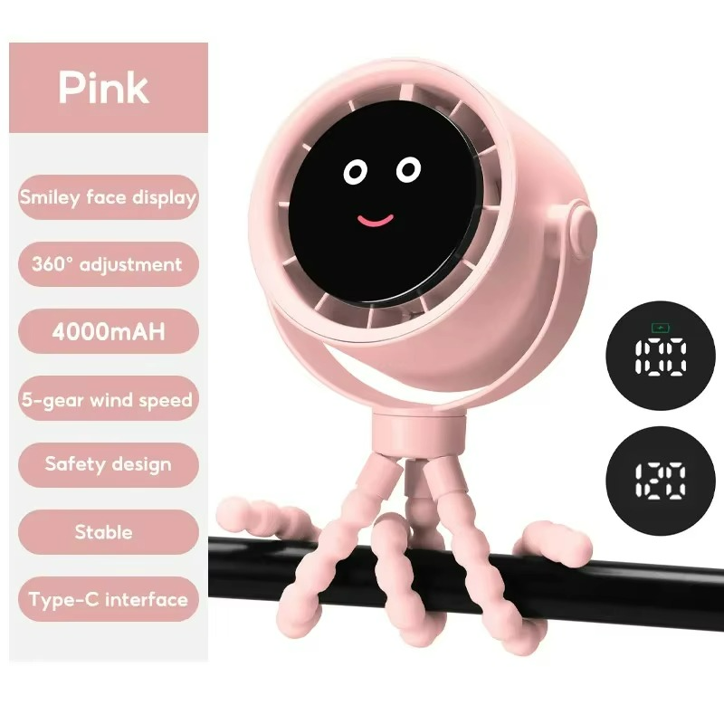 Portable Octopus Fan Handheld Design with USB Rechargeable Battery
