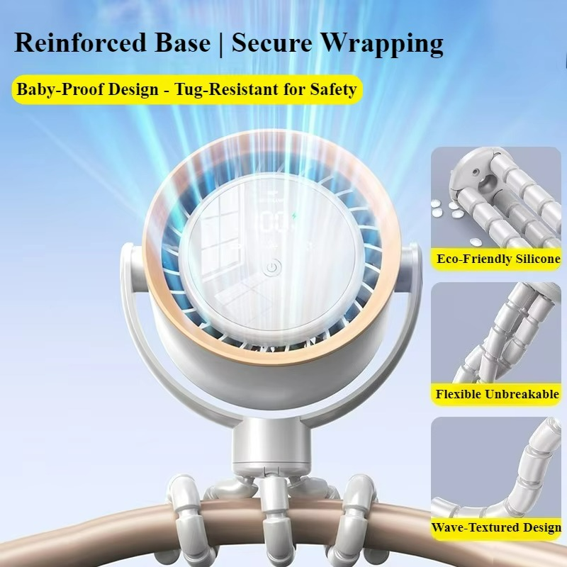 Portable Octopus Fan Handheld Design with USB Rechargeable Battery