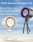 Portable Octopus Fan Handheld Design with USB Rechargeable Battery