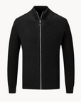Cashmere Zip Sweater-Vests-Black-S-EdelmannandCo.
