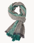 Faust Scarf in Cotton and Linen Blend-Green-EdelmannandCo.