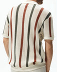 Kurt Striped Polo with Comfortable Loose Fit-Khaki-M-EdelmannandCo.