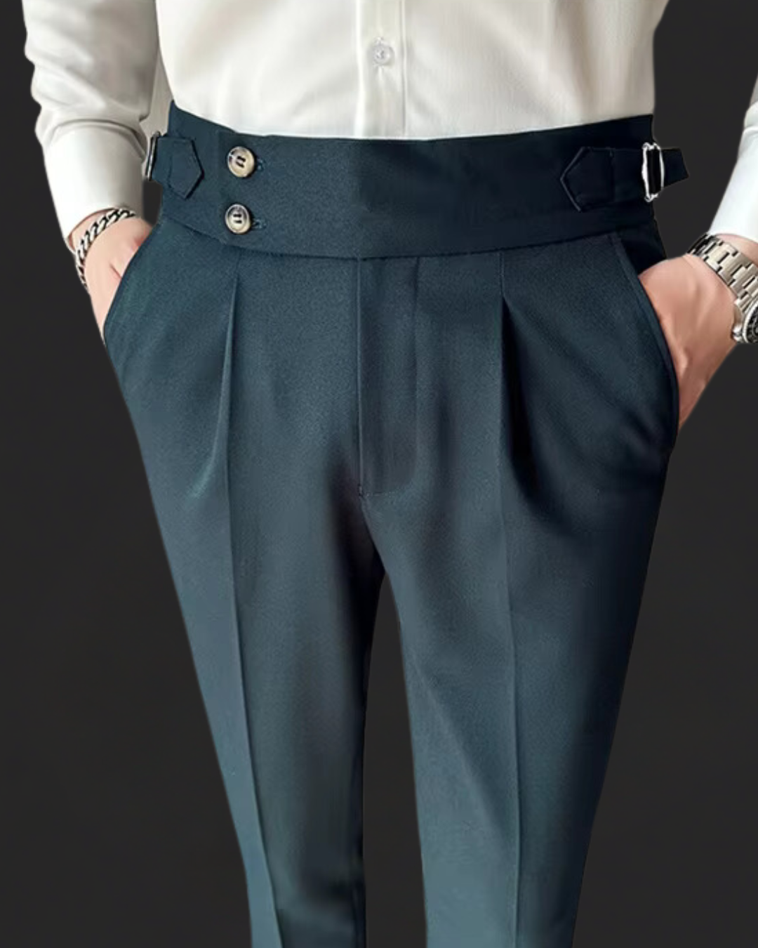 Olivier Trousers-Pants-Green-29-EdelmannandCo.