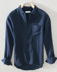 Sorrenta Linen Popover-Navy-S-EdelmannandCo.