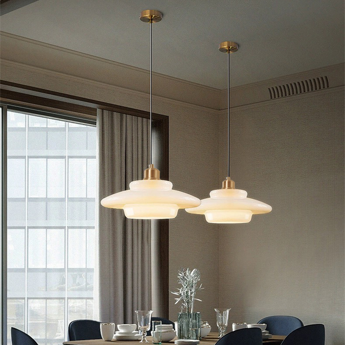MilkGlass Glow – Soft Ivory Glass Pendant for Serene Ambiance
