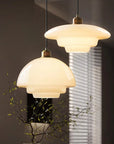 MilkGlass Glow – Soft Ivory Glass Pendant for Serene Ambiance