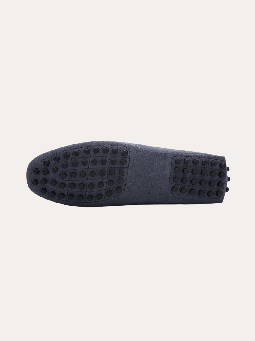 Ethan | Elegant Gray Suede Moccasin Slippers 3