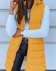 Oversized Women’s Quilted Padded Vest – Long Hooded Bodywarmer for Layered Winter Outfits