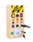Wooden Montessori LED Activity Board – Educational Toy for Toddlers with 15 Lights and 9 Interactive Switches