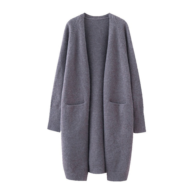 Classic Women’s Wool Blend Coat – Relaxed Fit Knee-Length Winter Coat with Wide Lapel for Everyday Elegance