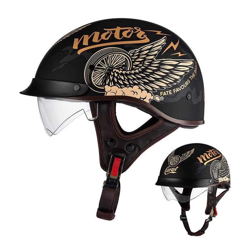 UrbanCruiser Halbschale – Verfügt über ein integriertes Visier, Schnellverschluss und herausnehmbares Innenfutter für komfortables Motorradfahren mit Halbschale in der Stadt.